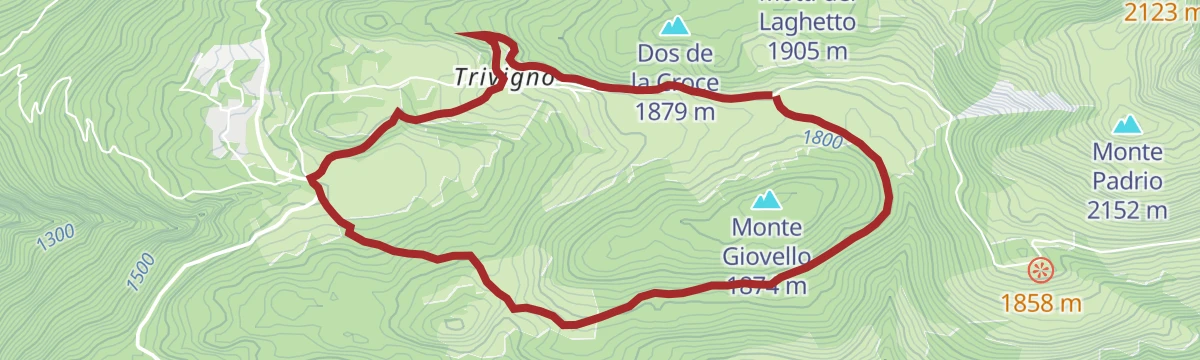 Route map: Tour of Mount Giovello